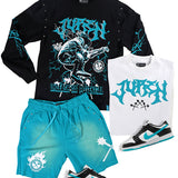Unleash Your Potential Longsleeve and Tee, and Shadows Shorts Combo
