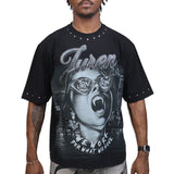 Beware Black Shirt - Rhinestones