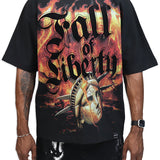 Fall Of Liberty Black Shirt - Rhinestones