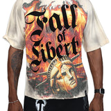 Fall Of Liberty Cream Shirt - Rhinestones