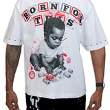 Born For This White Shirt - Rhinestones