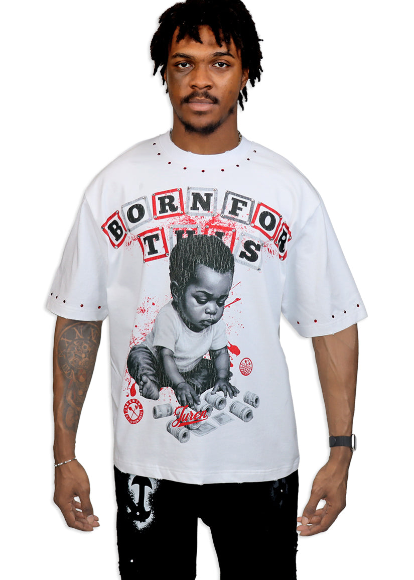 Born For This White Shirt - Rhinestones