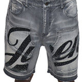 JRN Branded Denim Shorts - Rhinestones