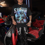 Show Must Go On Black Shirt - Rhinestones