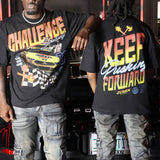 Challenge Yourself Black Shirt - Rhinestones