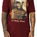 No Monkey Business Burgundy Tee