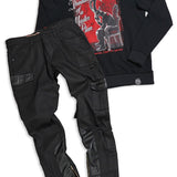 Thinking of a Masterplan Black Crewneck and Black Jeans Combo
