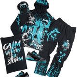 Calm Within The Storm Hoodie, Sweat Pants, Trucker Hat and Sneakers Combo