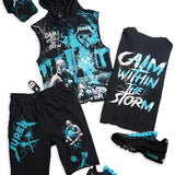 Calm Within The Storm Sleeveless Hoodie, Shorts, Trucker Hat and  Sneakers Combo