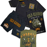 Cold Blooded T-Shirt, Embrace Shirt, Shorts, and Trucker Hat Combo