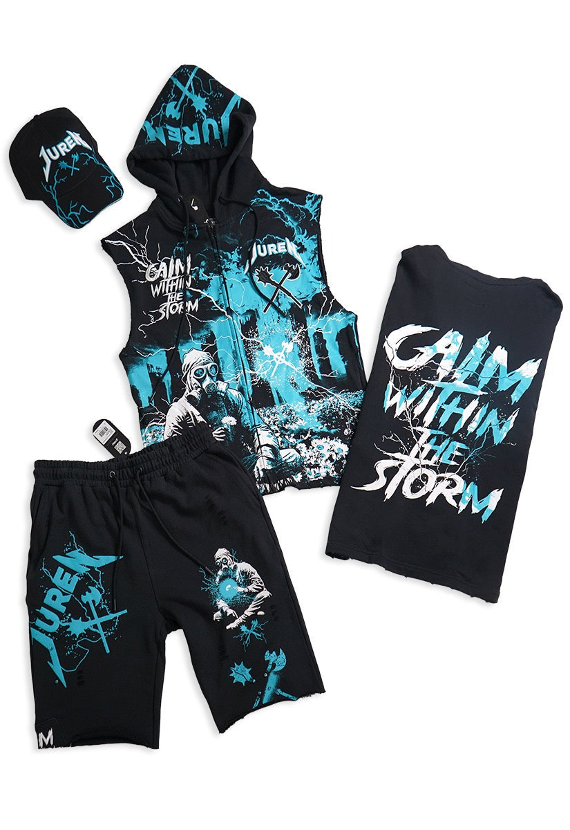 Copy of  Calm Within The Storm Sleeveless Hoodie, Shorts and Trucker Hat Combo