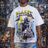 Planet Hustlers White Shirt - Rhinestones