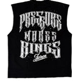 Pressure Makes Kings Muscle Black Shirt - Rhinestones